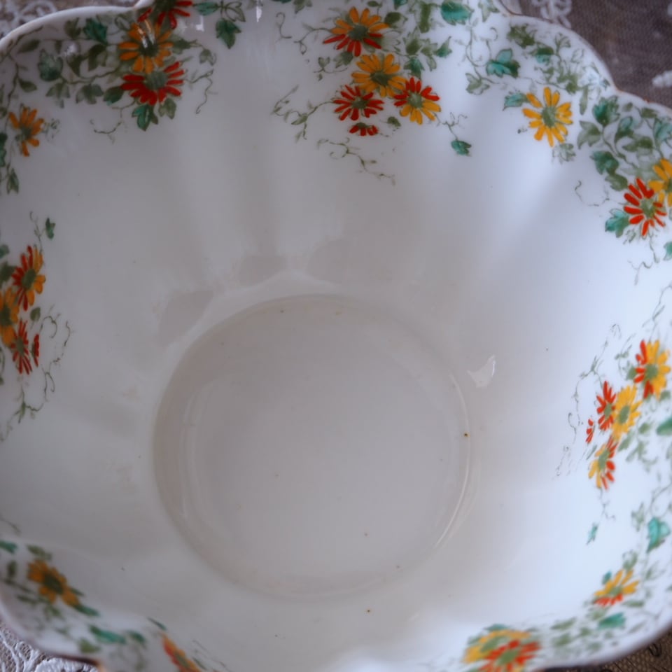 英国Shelley（シェリー） オレンジ・デイジー柄 ボウル F1 | antique