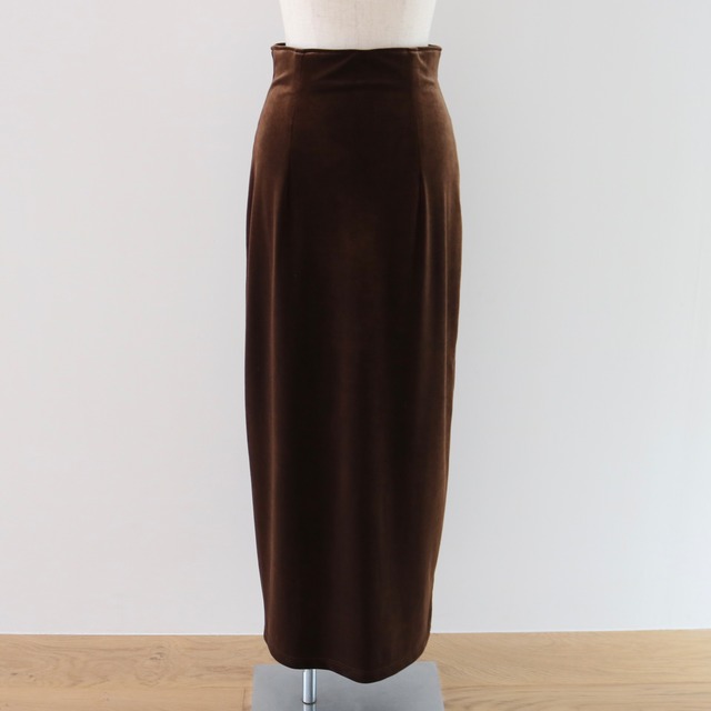 【 detail】high-waist velours skirt