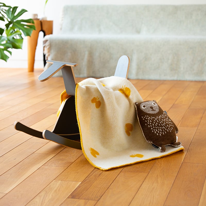 ウール ミニブランケット CHOUCHO by mina perhonen ゴールド