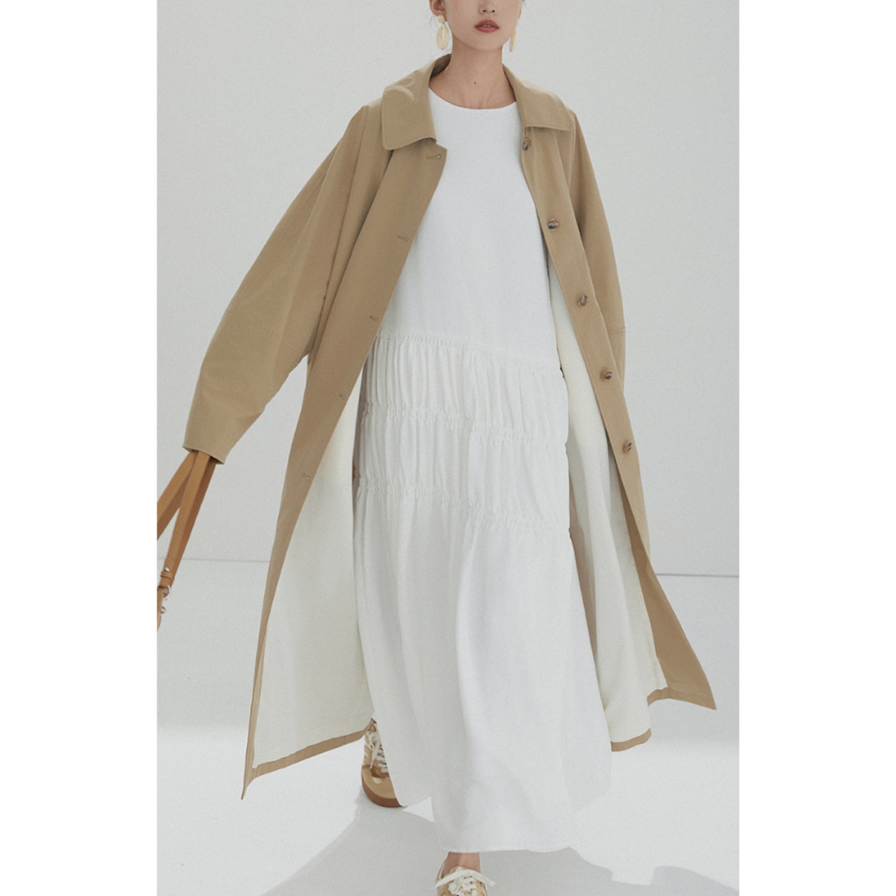 オーバーサイズ ステンカラーコート 2type／4color W01402