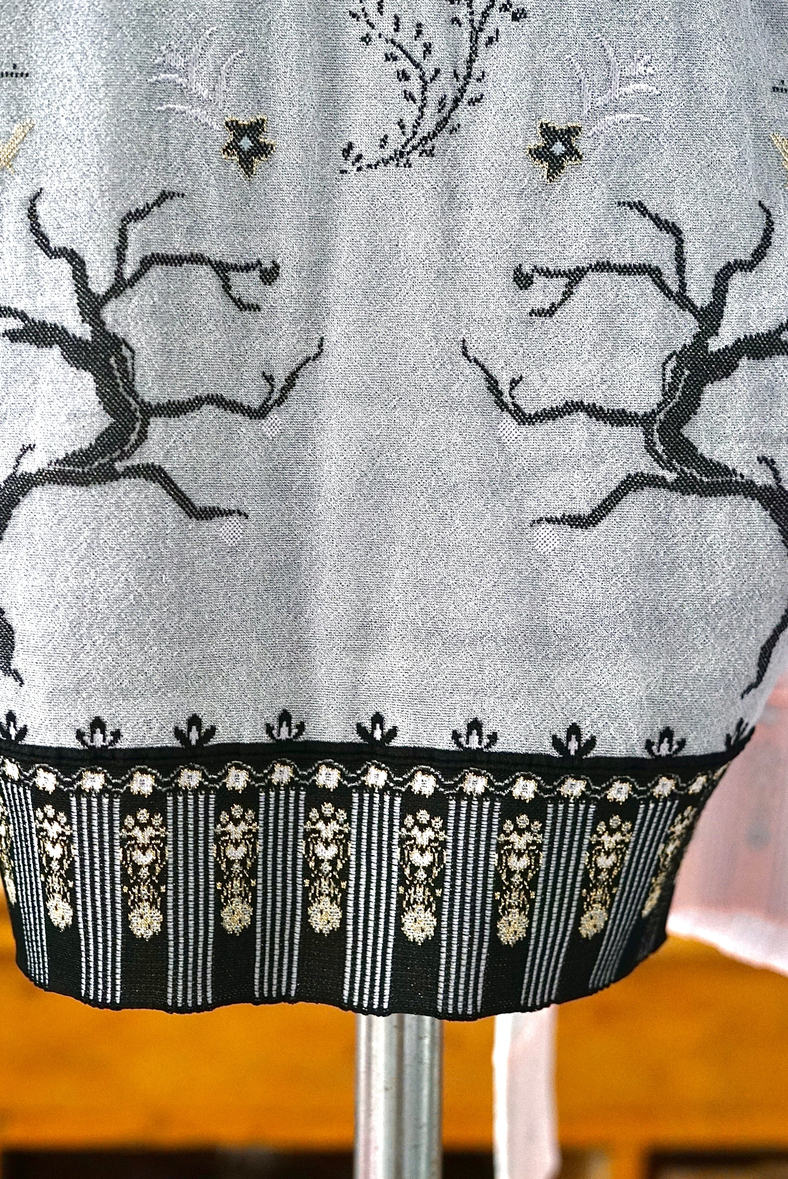 Mame Kurogouchi / Layered Jacquard Knit Cardigan ( BLACK, PINK