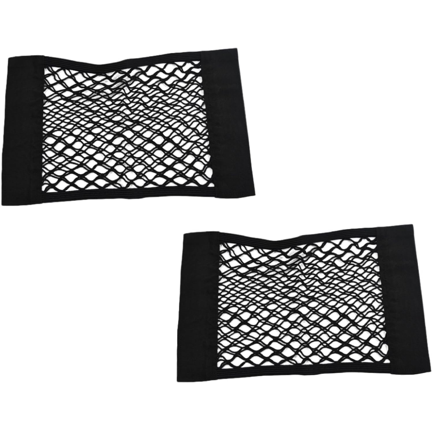 FJmark ラゲッジ トランク ルーム 汎用 小物入れ マジックテープ式 メッシュ ネット ポケット 収納 カー用品 簡単取付 (30×25cm 2個セット)
