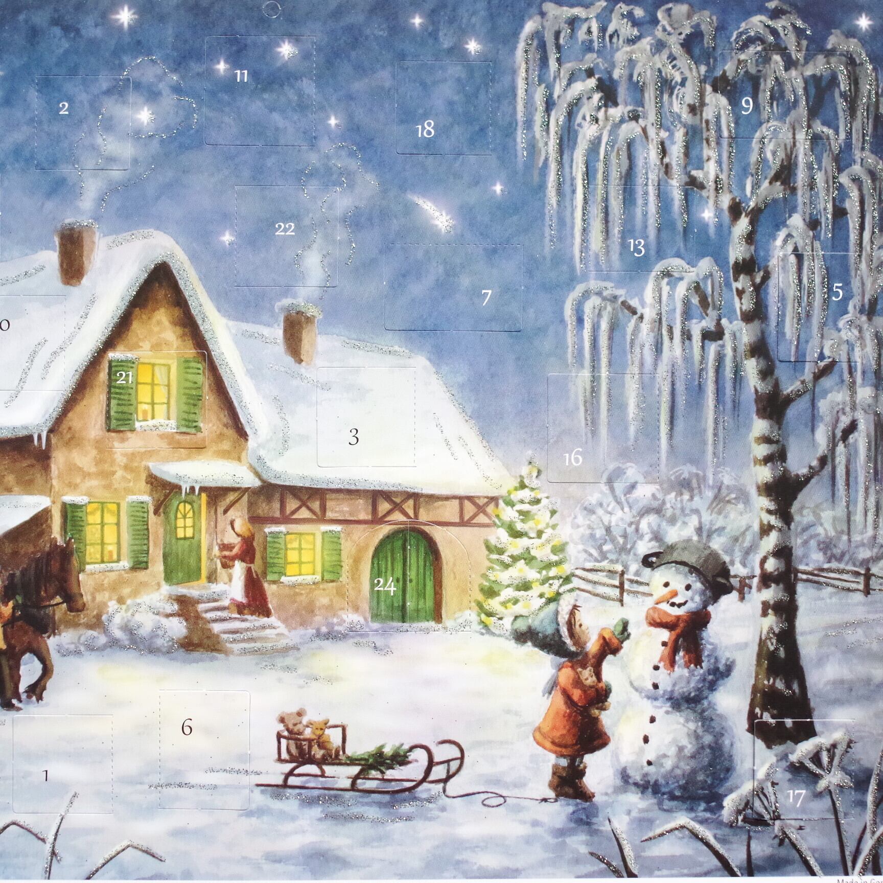 アドベントカレンダー クリスマスイブ（A4サイズ） | 木のおもちゃ専門