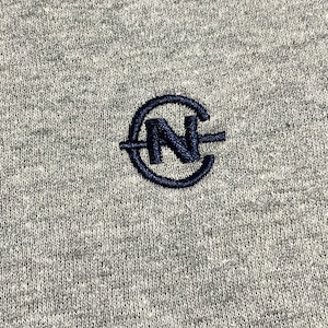 【NAUTICA】刺繍ロゴ ハーフジップ スウェット プルオーバー トレーナー グレー ノーティカ LARGE US古着