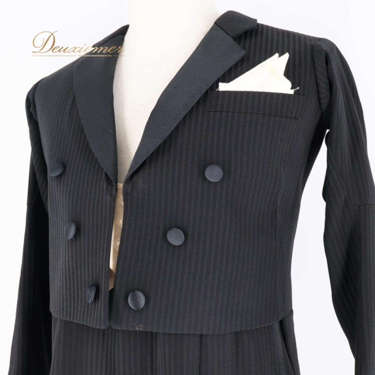 社交ダンス 衣装 ミヤビ 雅 燕尾服 ジャケット スラックス ズボン パンツ ツーピース ブラックセットアップ 黒 ストライプ ダンス パーティ ジャズ 発表会 メンズ 男性 ブラック系 スーツ ファッション ダンス衣装 メンズファッション おしゃれ コスチューム ストライプ ステージ