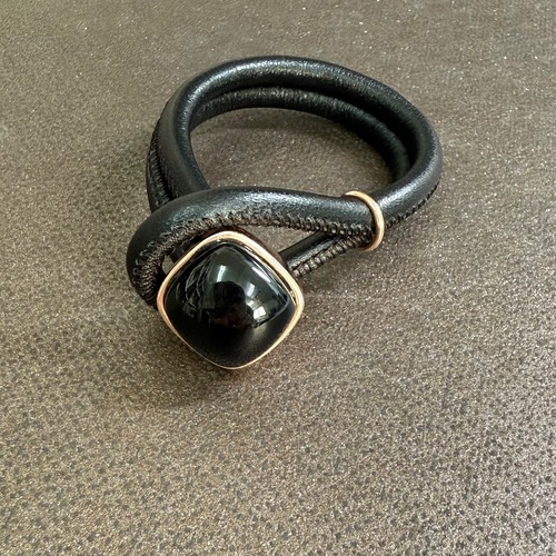 オニキスラムソフトレザーブレス/K18PGコーティング