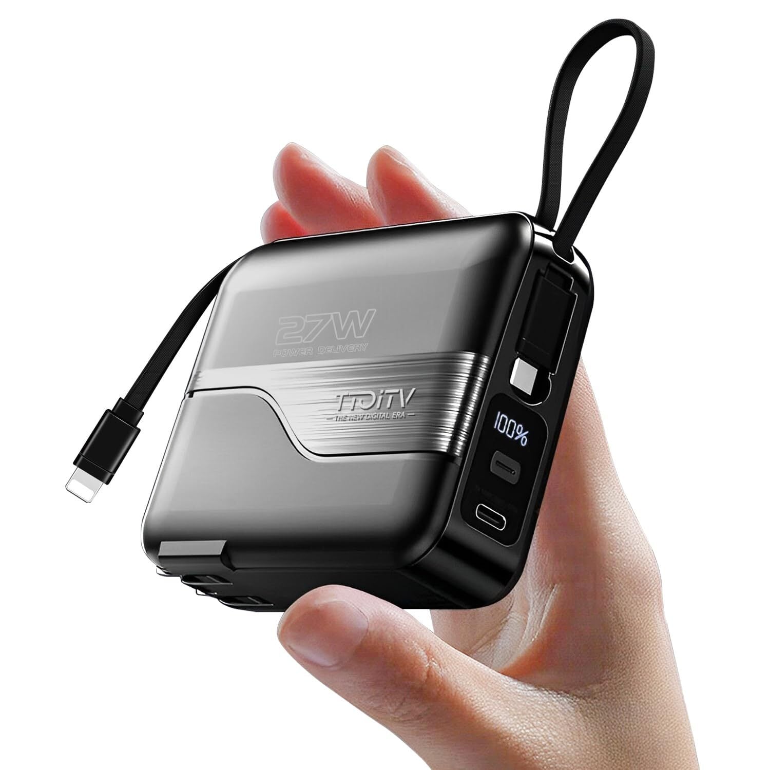モバイルバッテリー 20000mAh 大容量 コンセント一体型【PD27W&22.5W