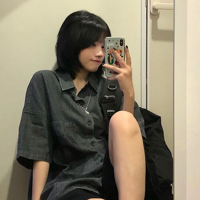 サマールーズシャツ スタンダードスタイルトップス レトロ 夏物 ケッペル42938076226