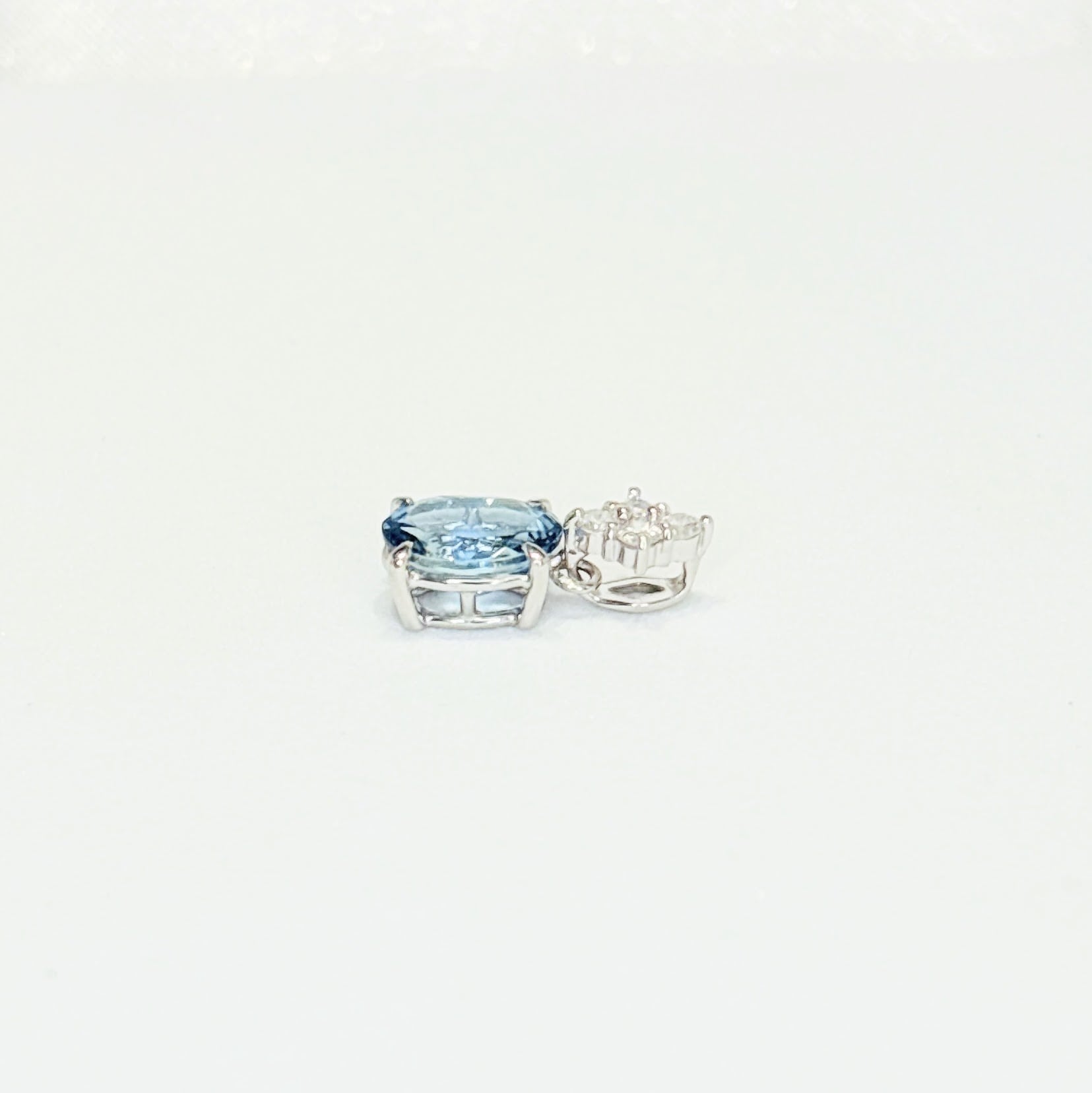 天然アクアマリン1.05ct 天然ダイヤモンド0.12ct PT900 トップ 鑑別