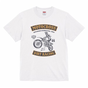 ダートレーシング半袖コットンTシャツ / ホワイト