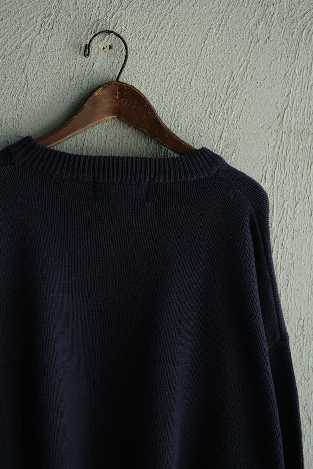 Utah／80's "Eddie Bauer" cotton knit／navy