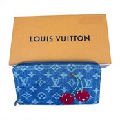 【LOUIS VUITTON × 村上隆】ルイ・ヴィトン モノグラム・デニム チェリー ジッピーウォレット