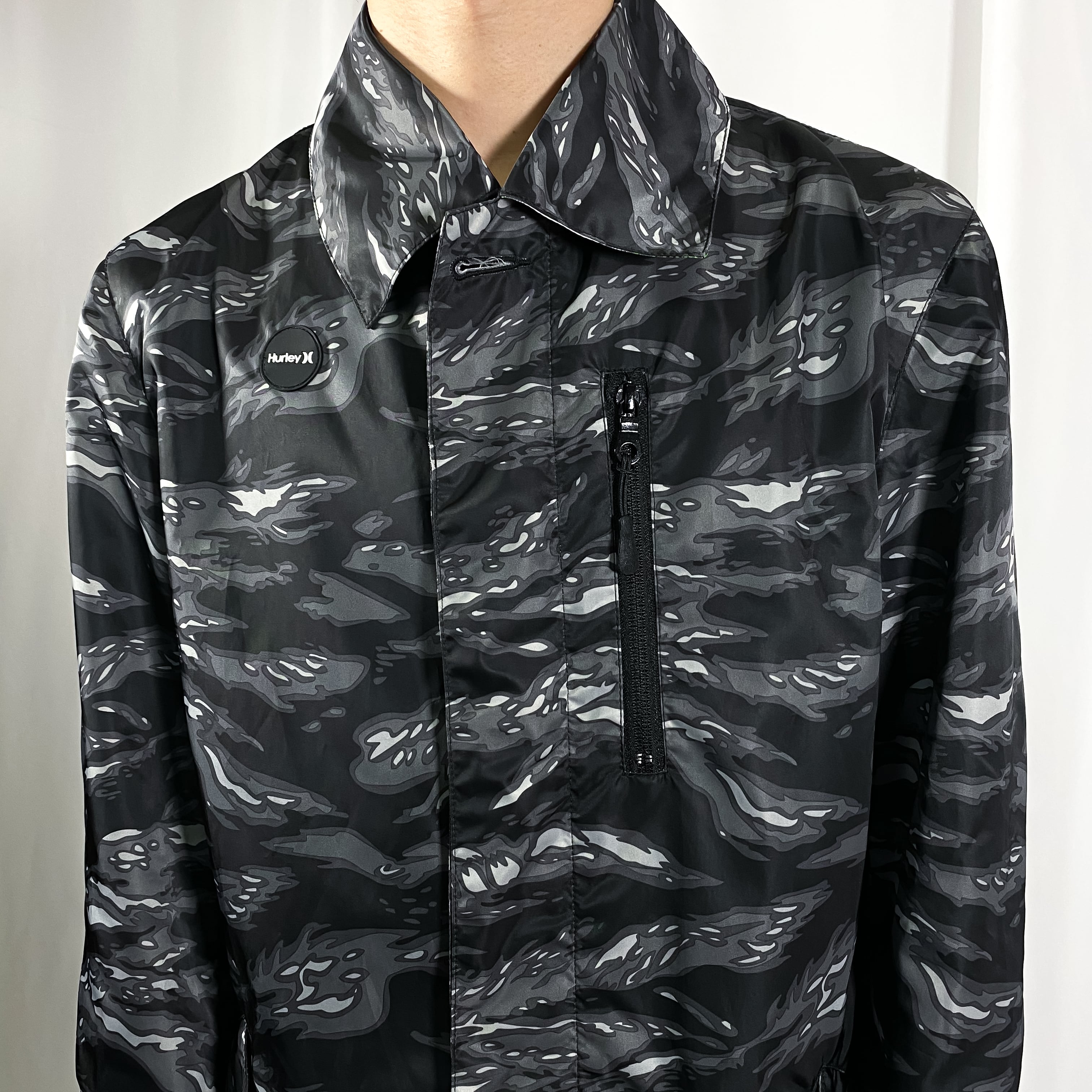 hurley ハーレー チェック柄ロングコート