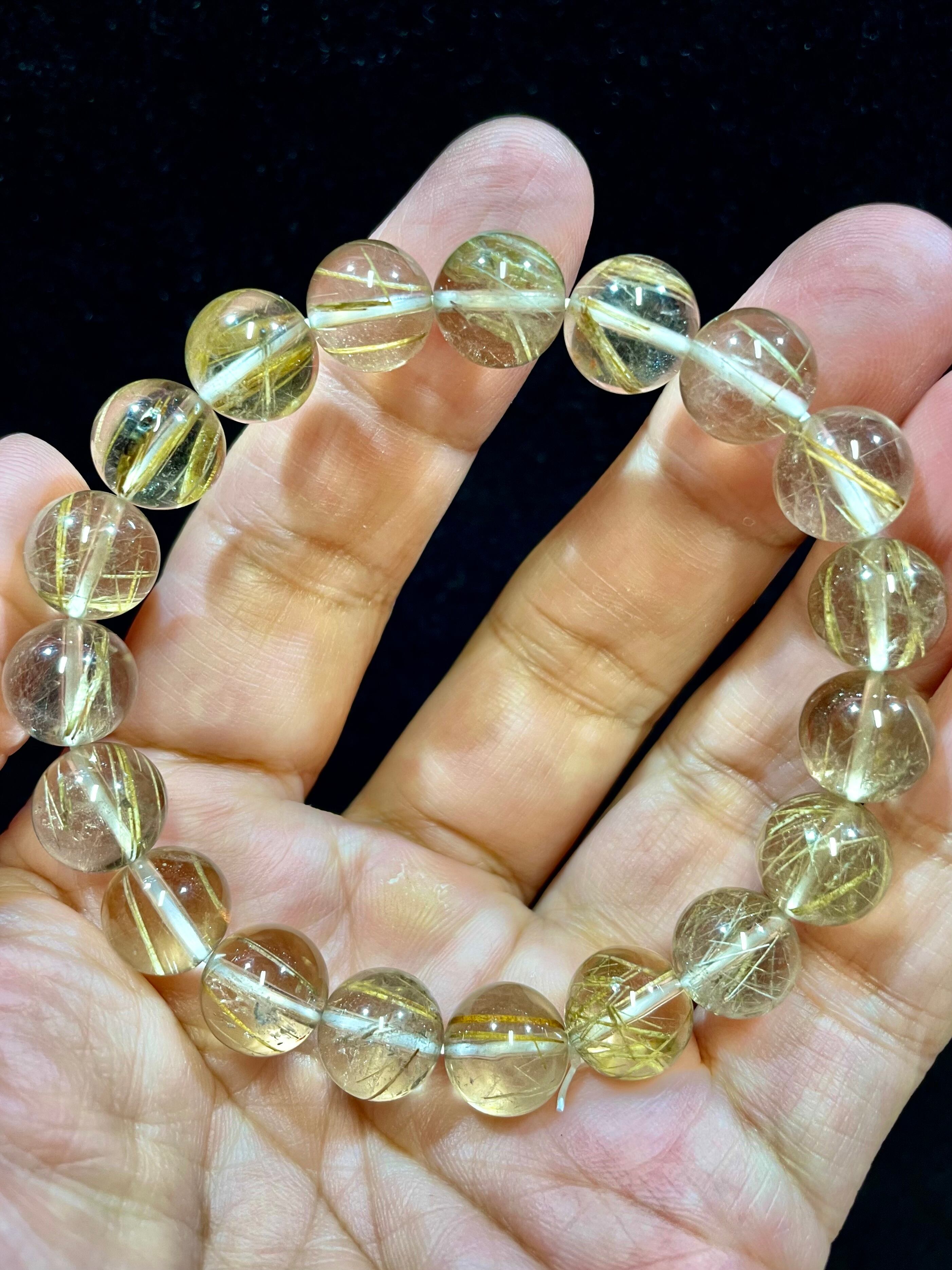 6) 超レア!「スタラクティティック・マイカinクオーツ」ブレスレットL