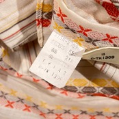 90s リネン混 GANT SHIRTMAKERS HUGGER ガント ストライプ 長袖シャツ 38/ベージュ系 マルチ メンズ ビンテージ