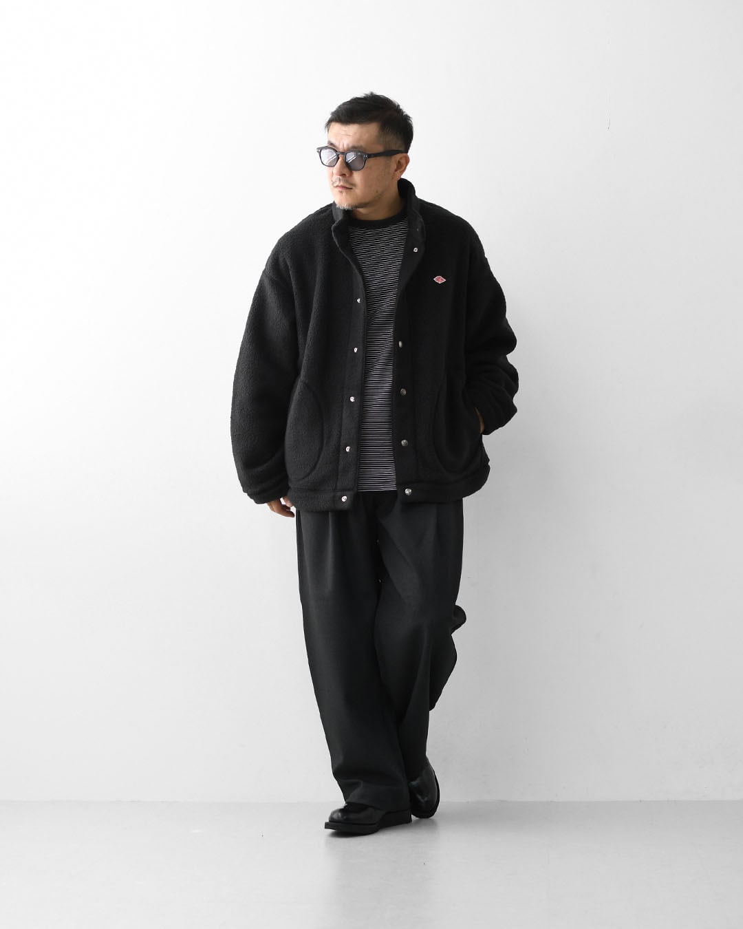 DANTON [ダントン] M DOUBLE FACE BOA STAND COLLAR CARDIGAN [DT