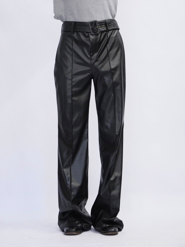 faux leather flare pants
