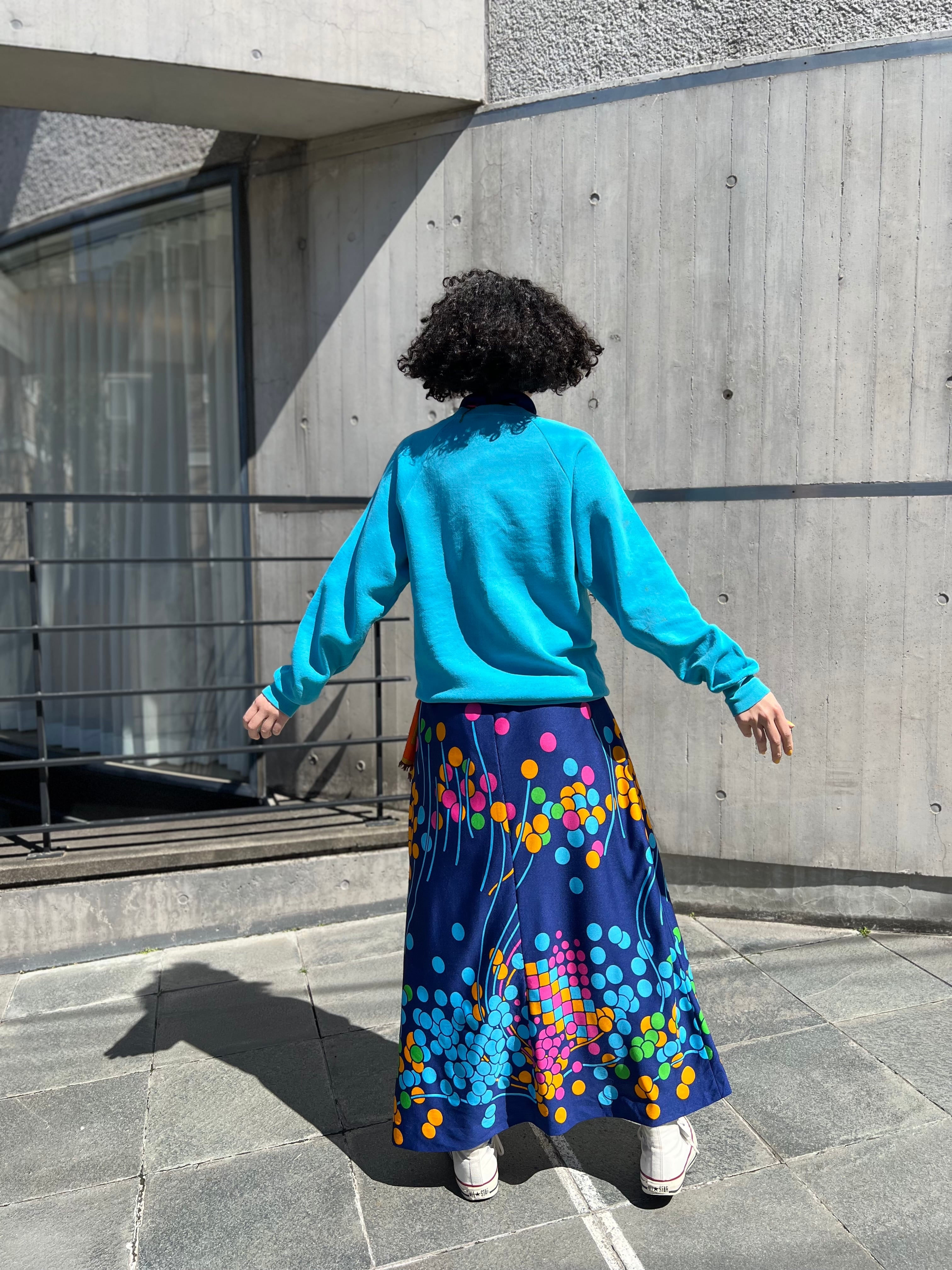 Vintage whal handpaint turquoise sweat ( ヴィンテージ くじら Vintage whal handpaint turquoise sweat ( ヴィンテージ くじら