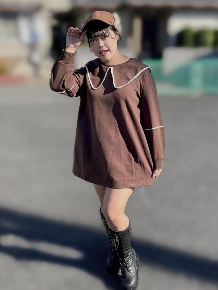 ビッグセーラーカラーミニワンピース ガーリーコーデ カジュアル かわいい おすすめ 大きめ襟 大きいサイズ 韓国 CH6846