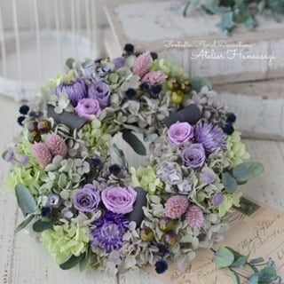 ドライフラワーꕤ︎︎スプレーバラと可愛いお花いっぱいアンティーク