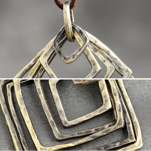 Retro Square Rope Necklace / レトロ スクエア ロープ ネックレス