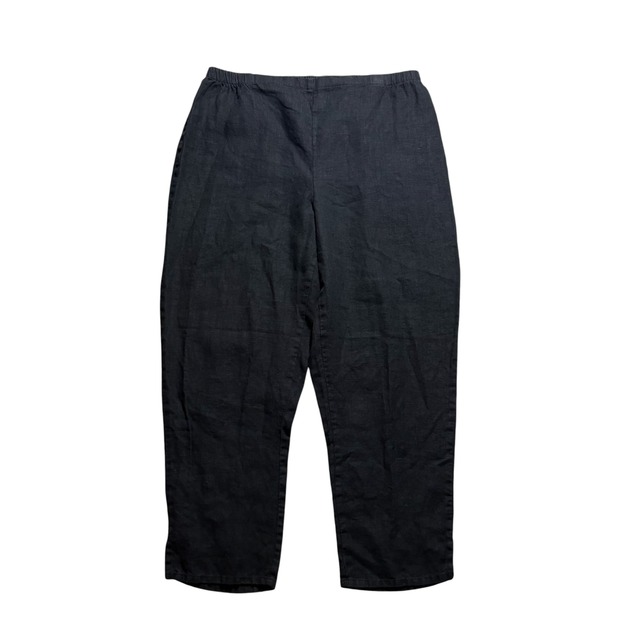 FLAX black linen easy pants