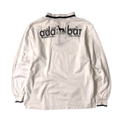 adabat アダバット デザイン ハーフジップ 長袖ポロシャツ 1/ホワイト ゴルフ