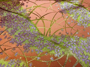 金襴　桜柄（オレンジ／ピンク )    Gold Brocade (Cherry Blossoms)