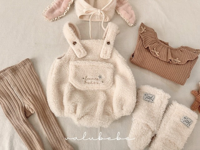 [即納12M/18M]《valubebe》Kuu tumble suspender suit (baby) 17 cream