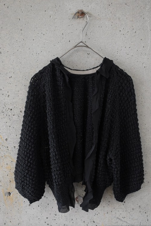 Balloon-sleeve knit bolero