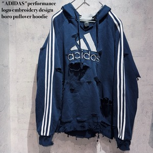 "ADIDAS"performance logo embroidery design boro pullover hoodie