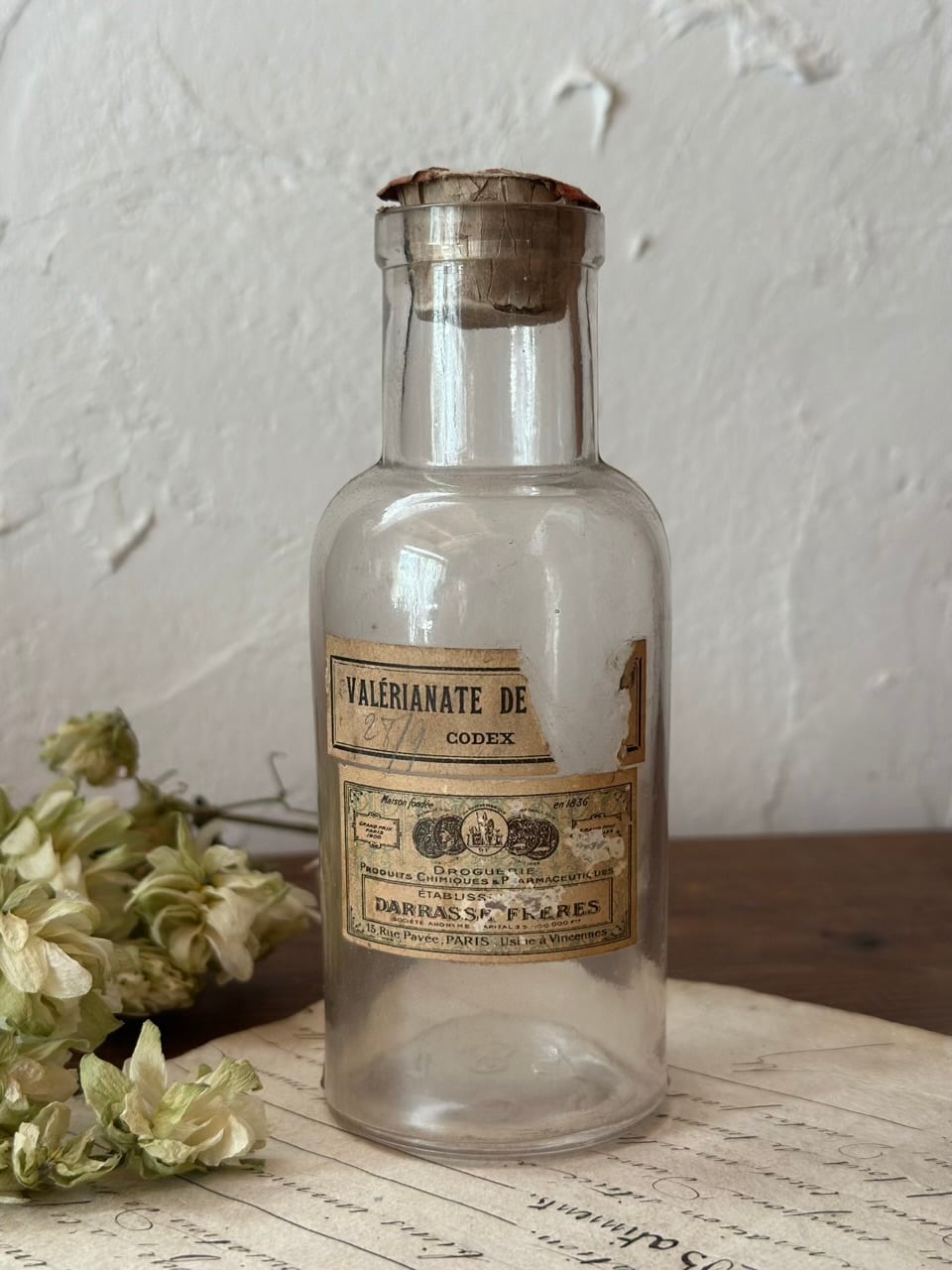 薬品瓶 コルク付き DARRASSE FRÈRES アンティークボトル | Brocante de