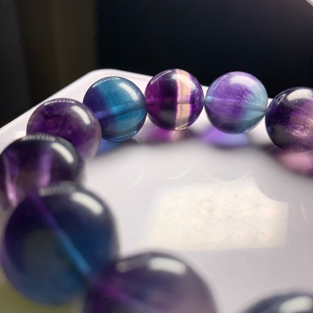 18 大玉☆濃いグラデーションフローライト ブレスレット
