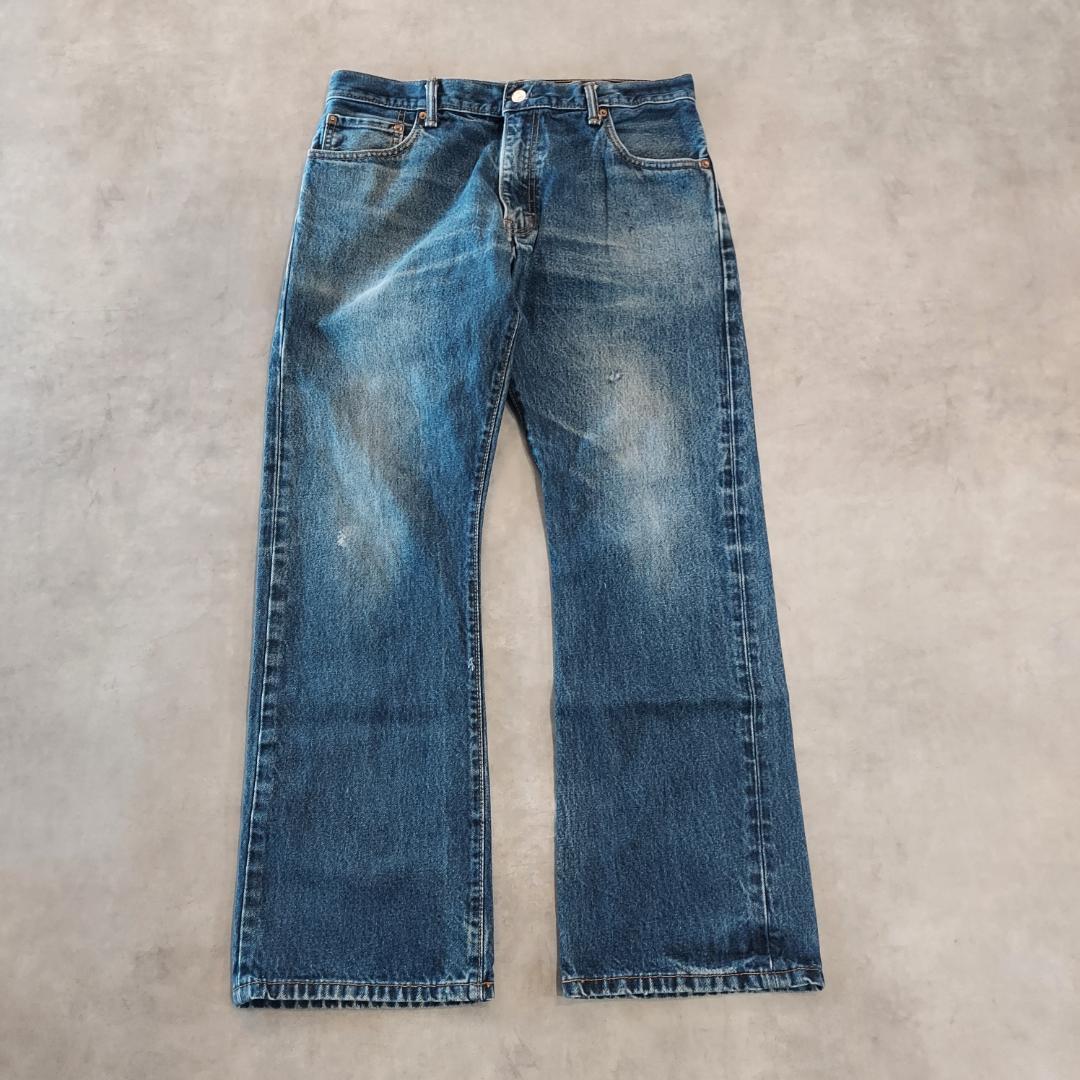 リーバイス517 Levis W34 フレア ブーツ 青 古着 ヒゲ 21412