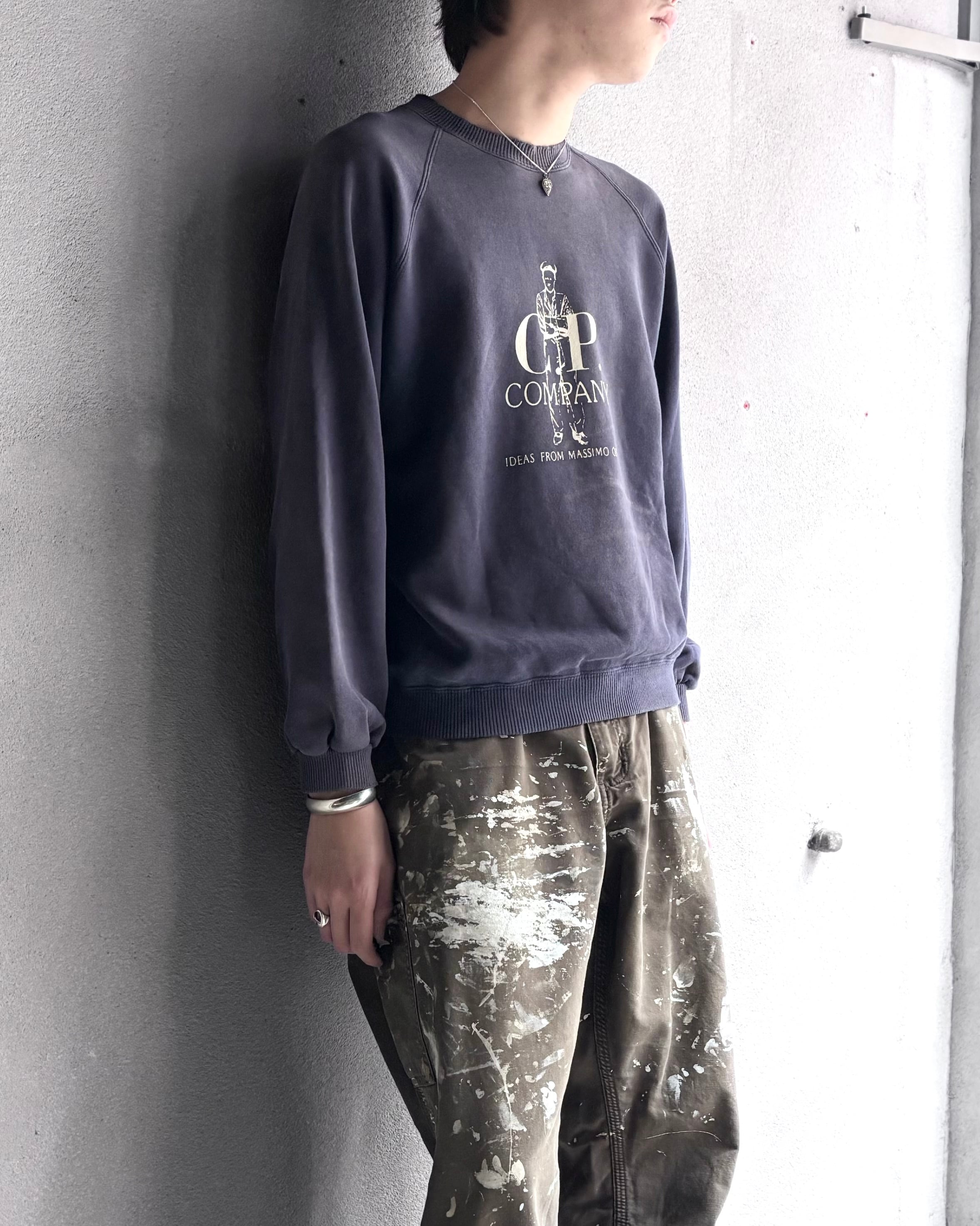 90s C.P. Company】“Osti Man” print faded sweat | used.memento