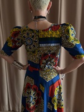 bright color african batik dress-4732-6