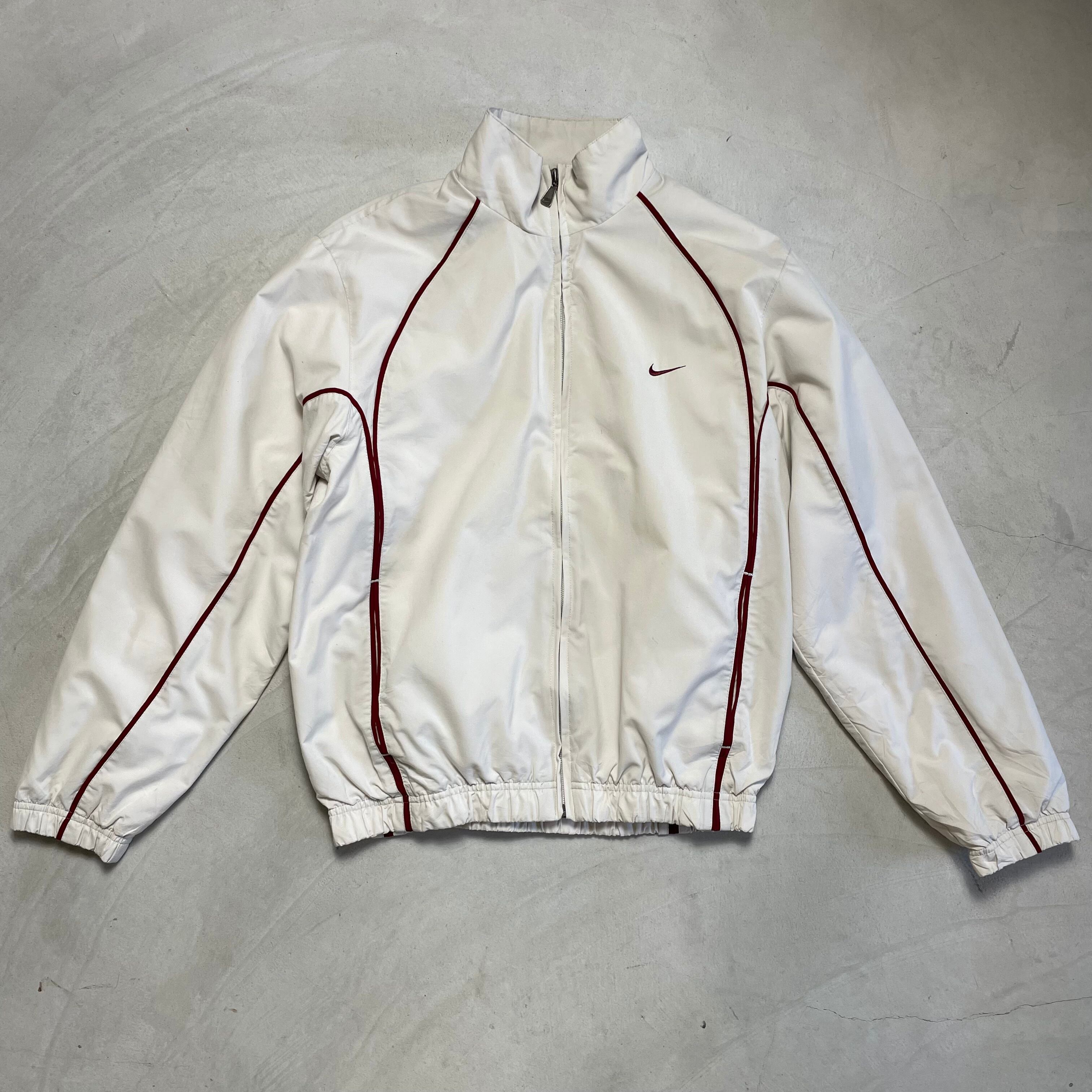 NIKE ナイキワンポイント ナイロンジャケット ブルゾン メンズS 古着 ジャージ ホワイト 白