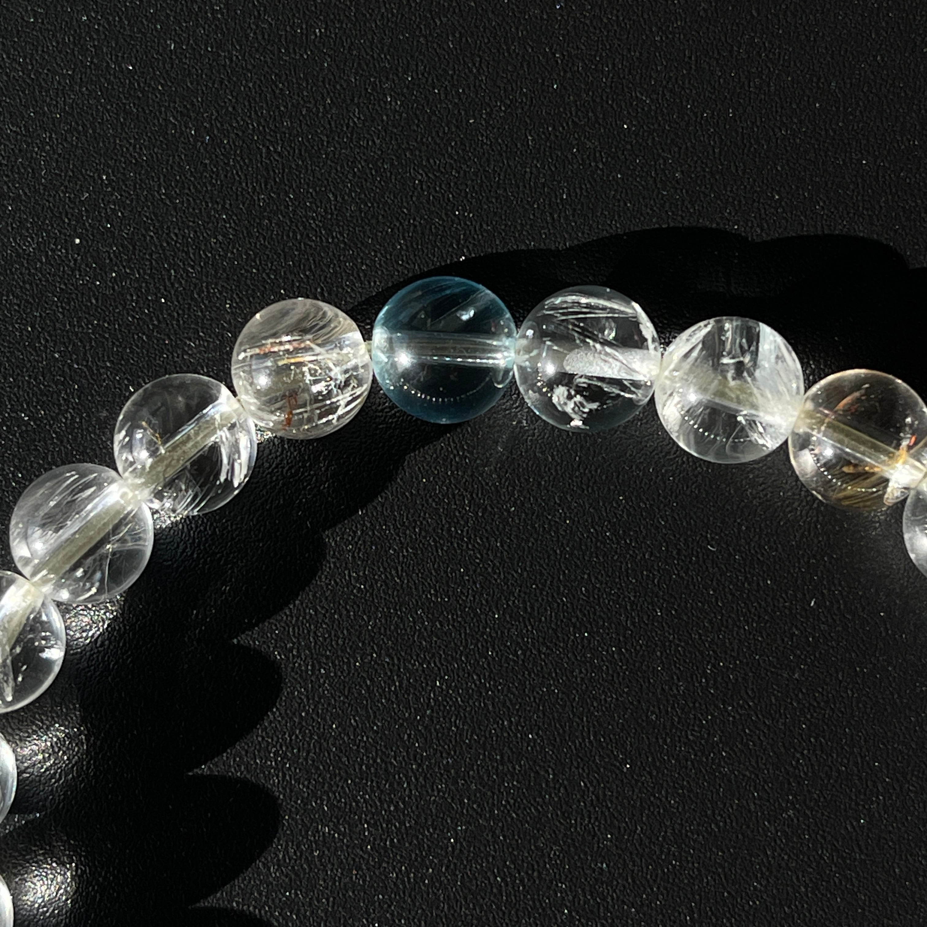 ブラジル産 ニードルイントパーズ】ブレスレット｜7mm玉｜鉱物 天然石