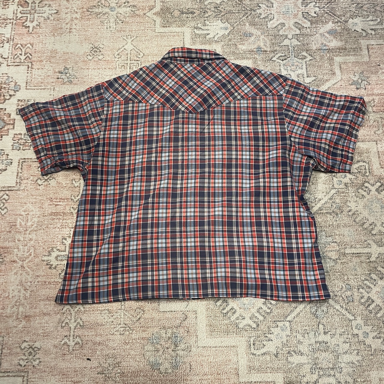 Wrangler / western shirts / check pattern / S/S shirts / Square cut shirts