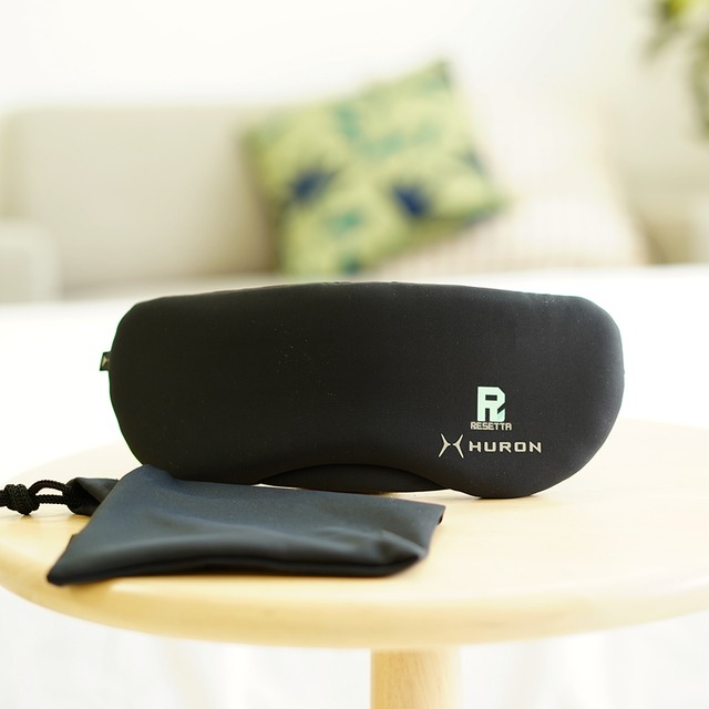 HURON加工 リカバリー アイマスク 収納袋つき フリーサイズ【RESETTAロゴ入り】
