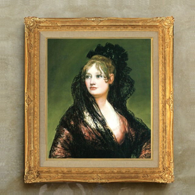 直筆仕上げ油絵　【ゴヤ】 ドーニャ・イザべル・デ・ボルセール  F10　絵画 アート インテリア 人物画