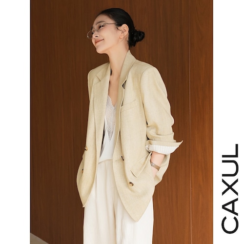 Linen Rayon Double Tailored Jacket