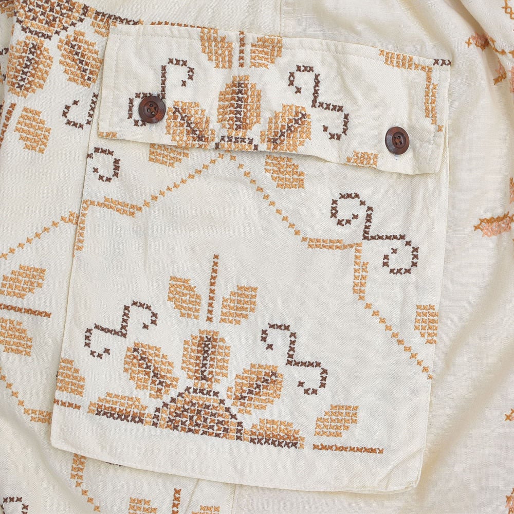 Remakeリメイク 再構築 パッチワーク&フラワー刺繍 デザイン ワイド
