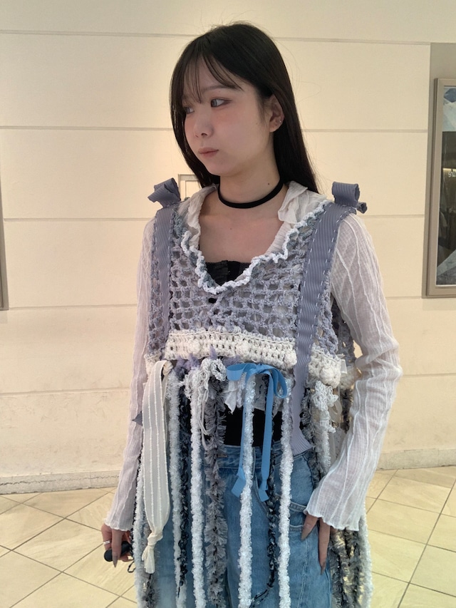 【i-mai-main】ひらひらくらげさんのビスチェ(曇り空)