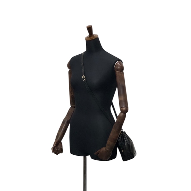 CELINE セリーヌ ショルダーバッグ ブラック レザー 巾着 ミニバッグ vintage ヴィンテージ オールド bp8mps