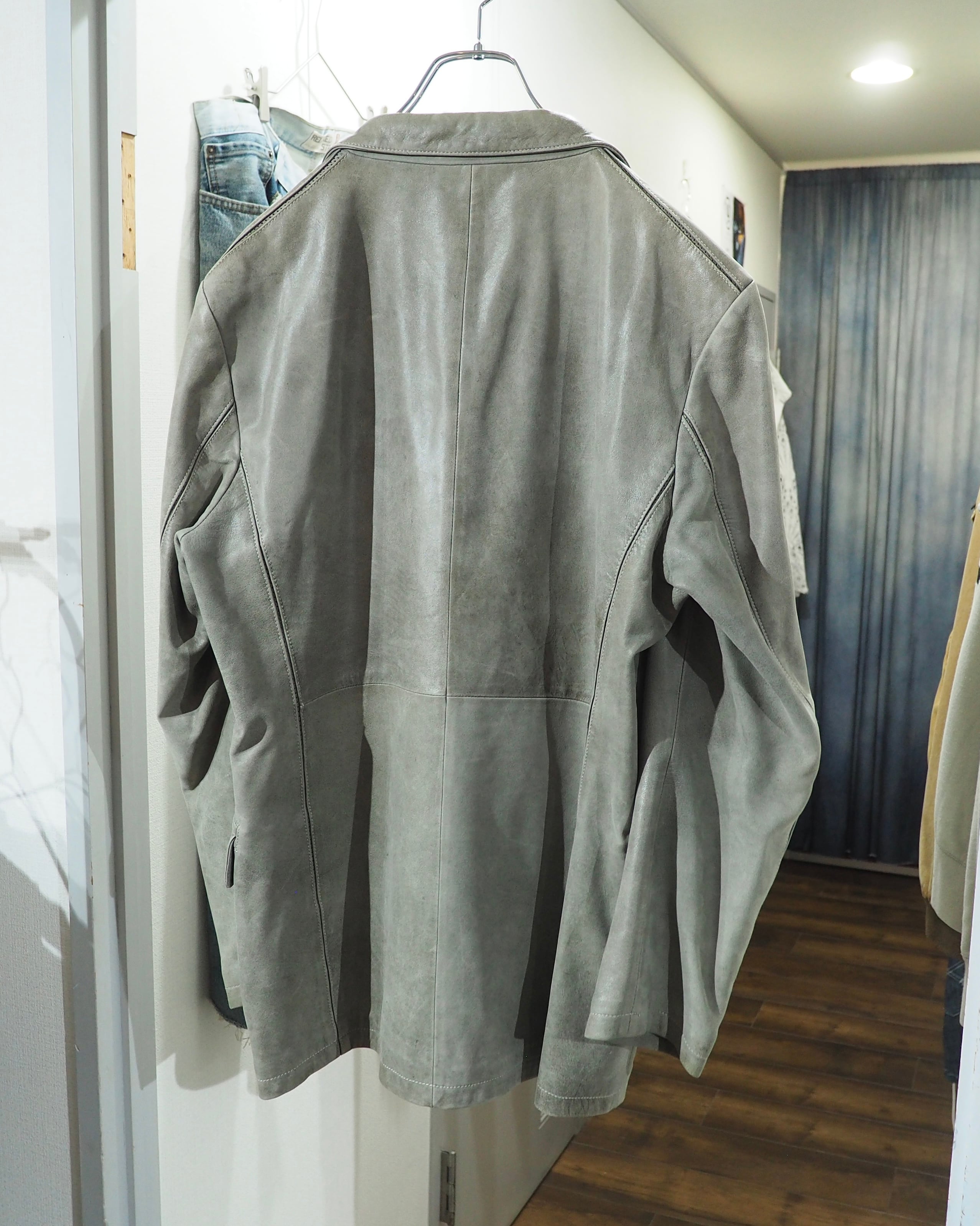 " Allegri " Beautiful Decadent Greige Color Vintage Sheep Leather Tailored Jacket