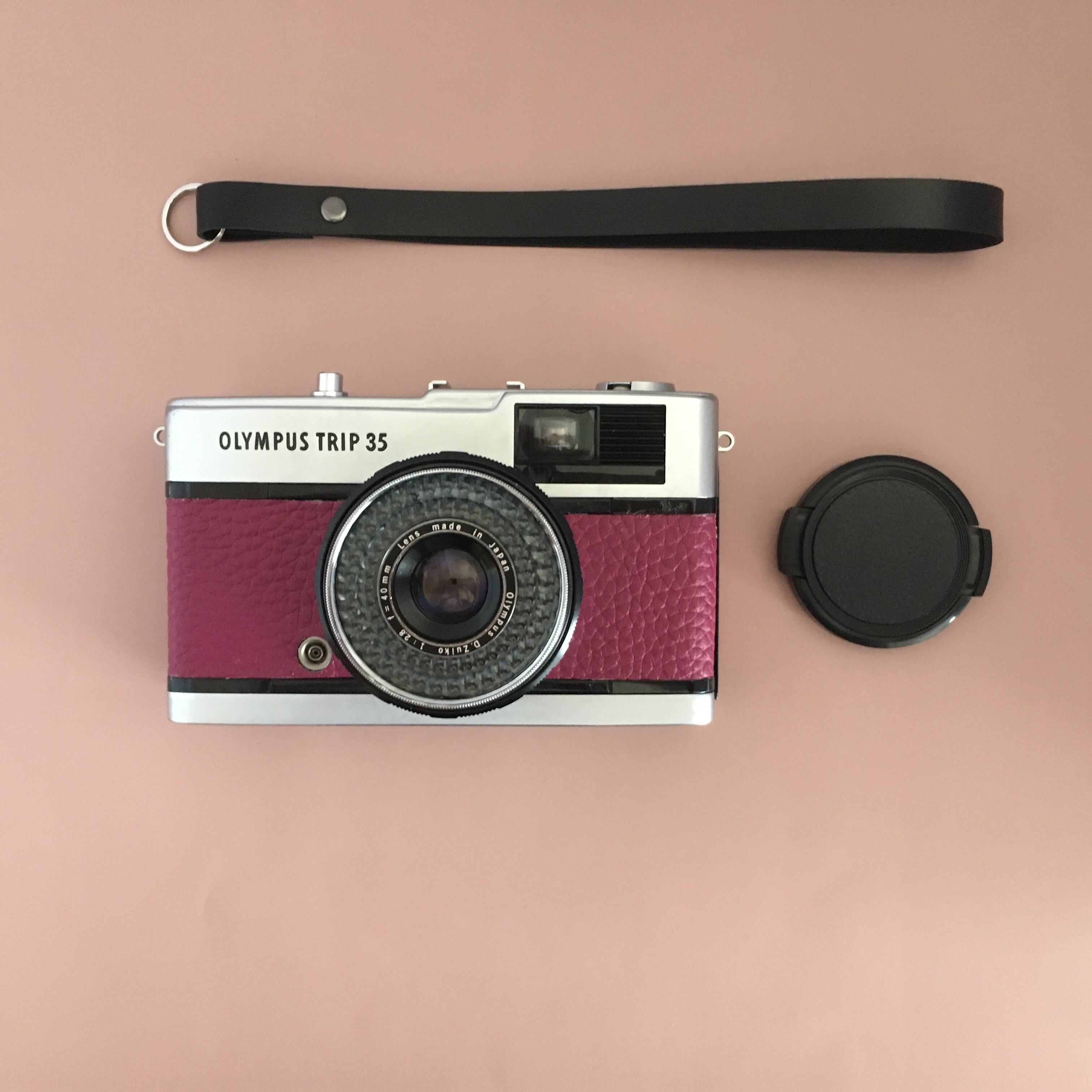 Olympus TRIP 35 整備済みフィルムカメラ｜本革ラズベリー・3ヶ月保証