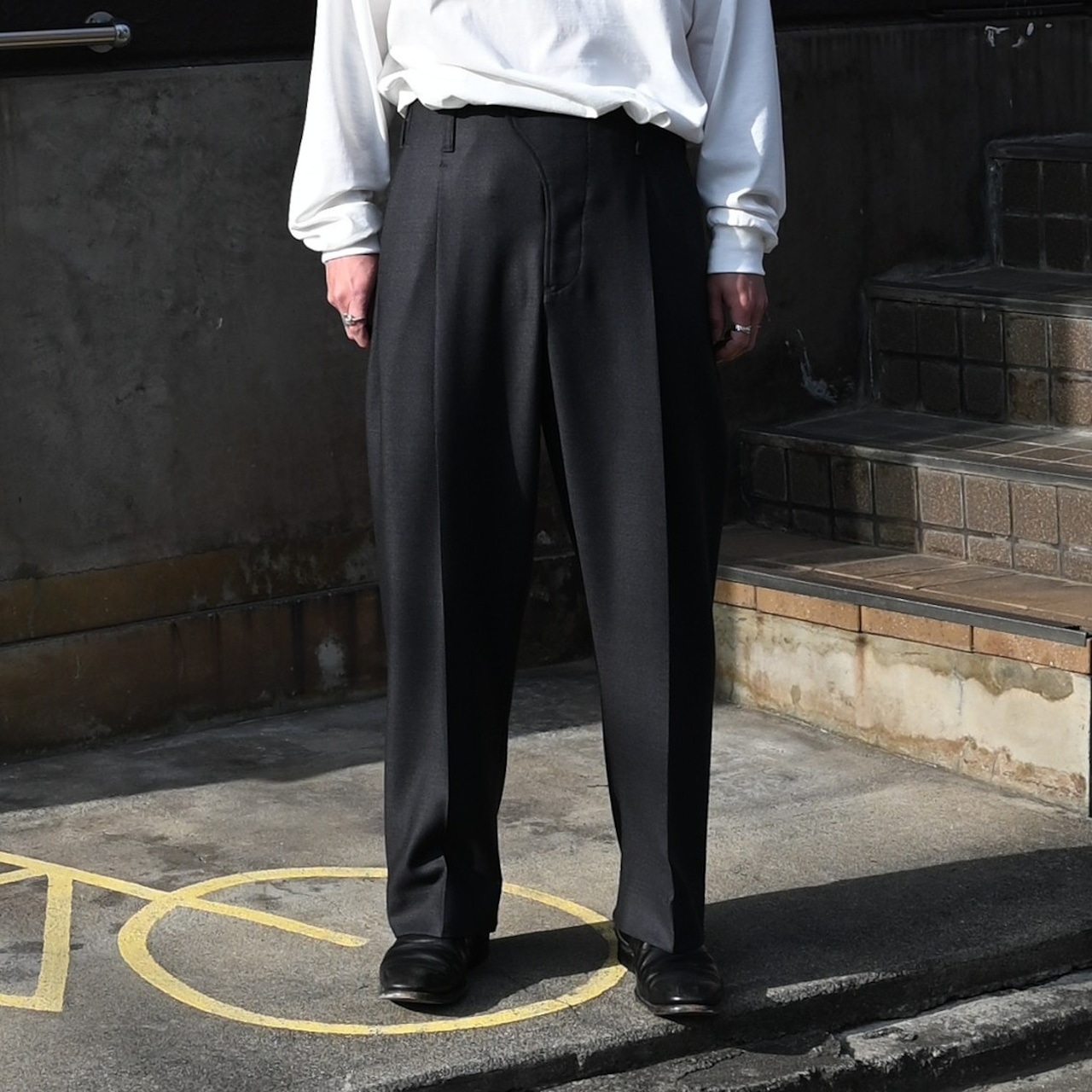 YASHIKI(ヤシキ)Sekkei mohair Cardiganコーディネート