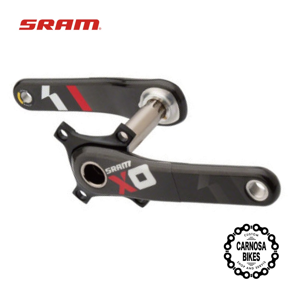 SRAM】X01 GXP Carbon クランクセット 175mm Black/Red | 【CARNOSA 