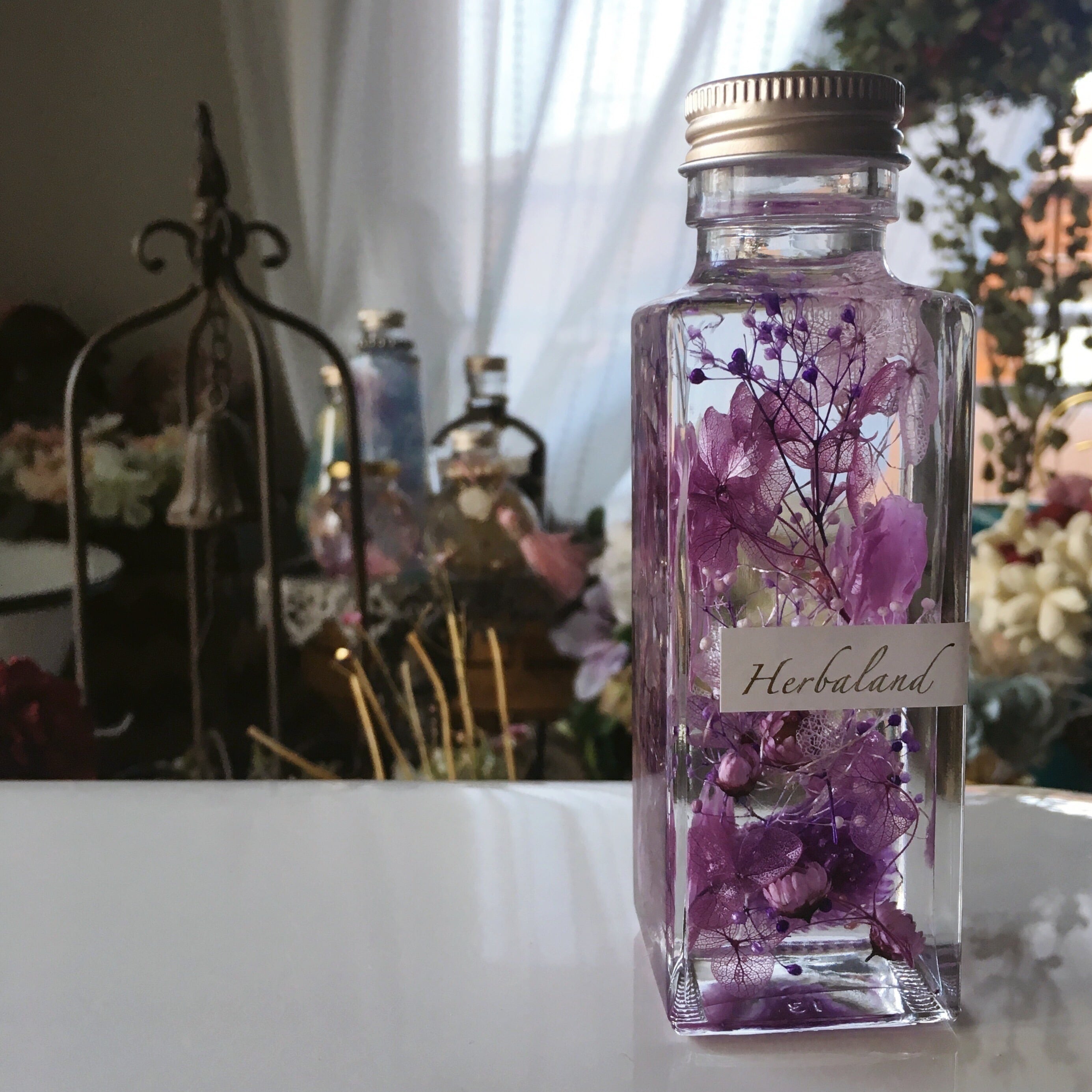 紫のハーバリウム 紫のハーバランド 1番人気！心の疲れに癒しのハー